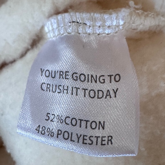 Yellow the Label Minding My Own Business Fleece Pants size Large in Cream/Ivory - Picture 7 of 10